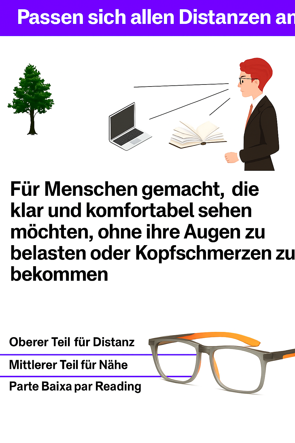 GEWINNSPIEL-KAUF!! Ultra Focus Lesebrille mit verstellbarer Stärke | Flexibler Unisex-Rahmen