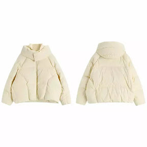 Jaqueta Feminina Parka Down Plumas de Ganso - Bege