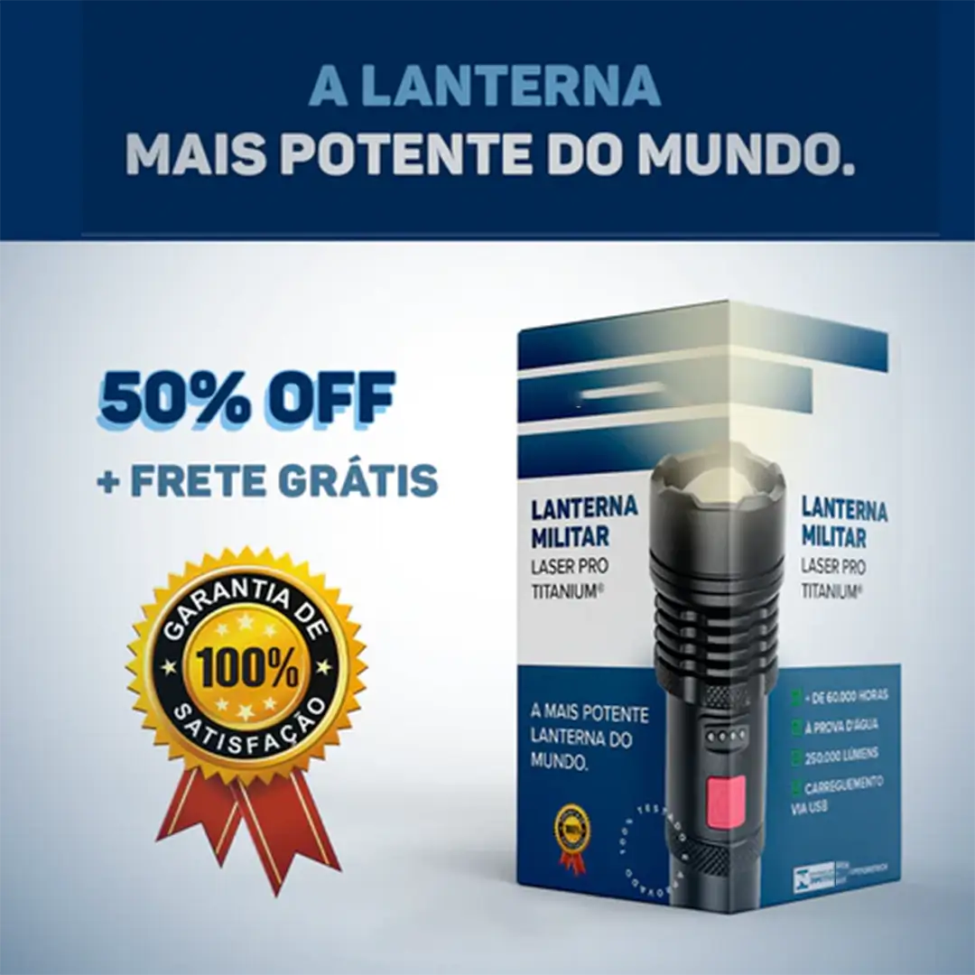 Lanterna Militar LaserPro Titanium® - A Mais Potente do Mundo [SUPER QUEIMA DE ESTOQUE + BRINDES SOMENTE HOJE]